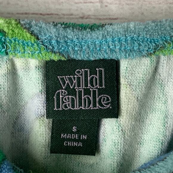 Wild Fable Terry Cloth Romper Floral Short Outfit Bow Front Keyhole Halter Tie S - Picture 8 of 15